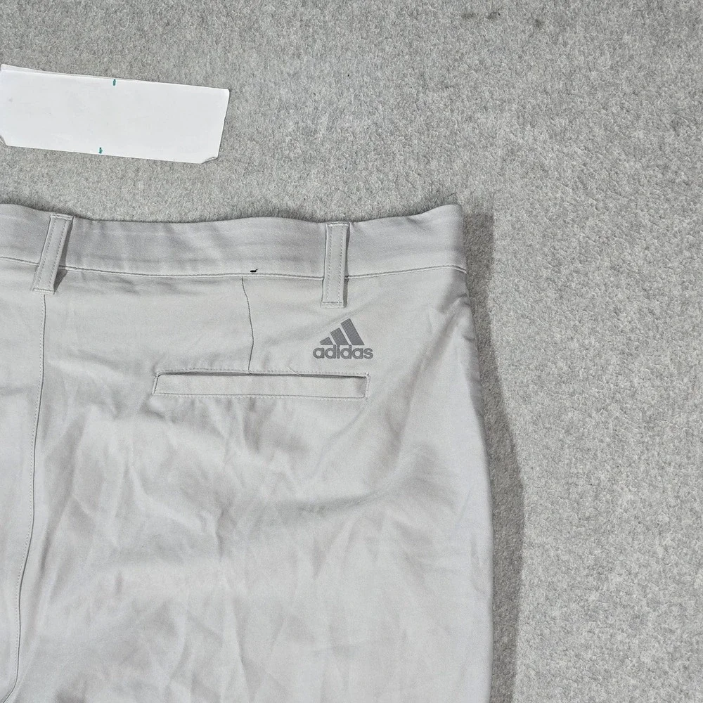 Adidas Men Pants 36X30 Light Gray Chino Golf Nylon Straight Pockets 27